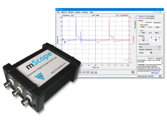 mScope two-channel USB car scope.