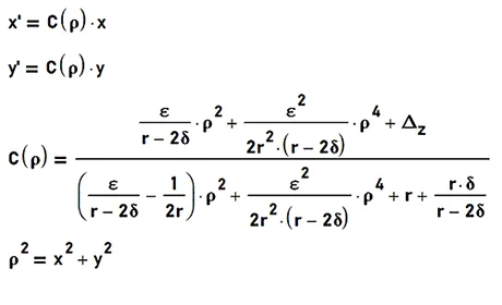 Coordinate equations of the points calculated by our method.