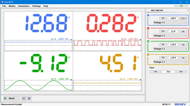 StudioBOSA multimeter mode.